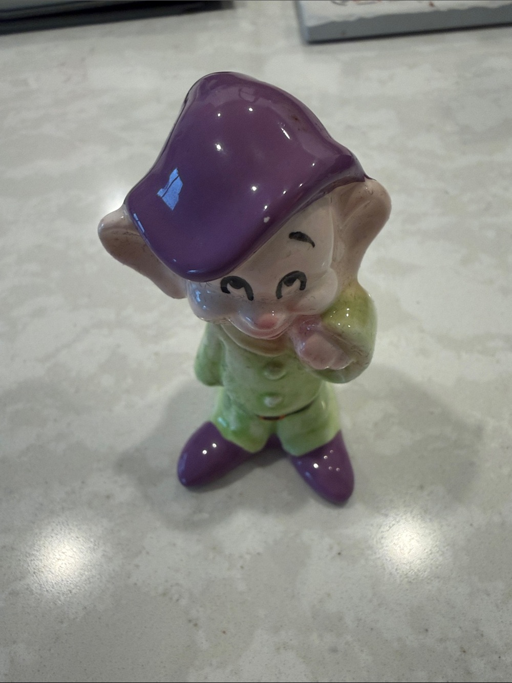 Disney’s Dopey Purple and Green Ceramic Figurine - Decorative Home Accent